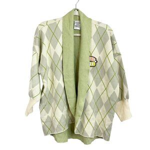CultureFly Friends Central Perk Green Argyle Cardigan Cosplay Costume Size Small